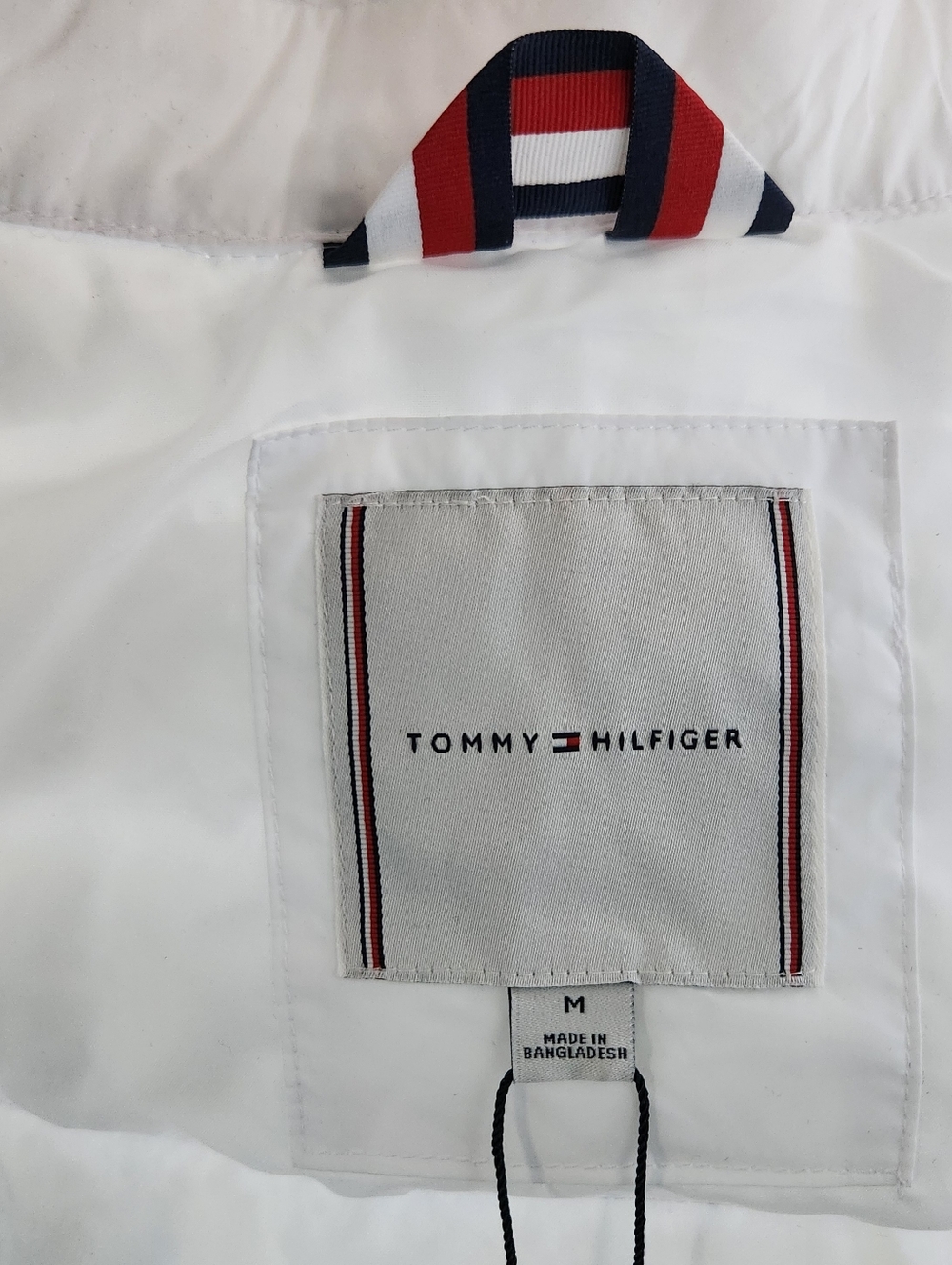 NWT Tommy Hilfiger White Quilted Hooded Zip Up Puffer Size M - Picture 10 of 13